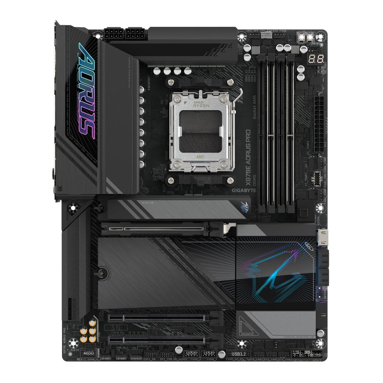 Gigabyte Материнська плата X870E AORUS PRO sAM5 X870 4xDDR5 M.2 HDMI DP Wi-Fi BT ATX