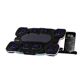 2E Gaming Підставка для ноутбука CPG-012, до 17.3", 1xUSB-C, LCD/semiconductor cooling pad, RGB, чорний