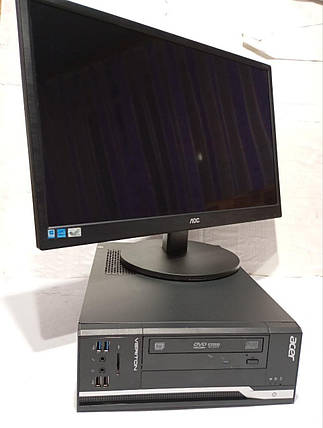 Б/в Комплект ПК Б-клас: Acer Veriton X2632G SFF| i5-4570S| 8GB RAM| 320GB HDD| HD 4600+AOC M2470SWDA| 24" 1920x1080 | DVI, VGA, фото 1