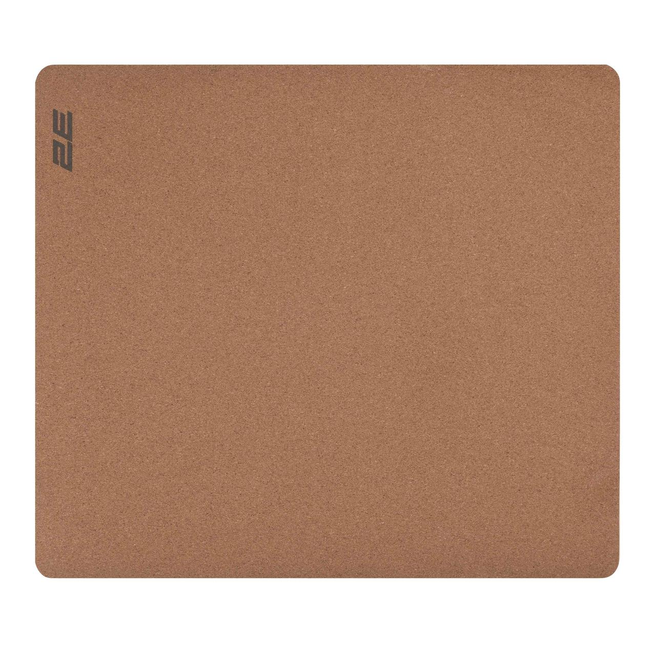 2E Килимок для миші CORK, M(450x400x2мм), коричневий