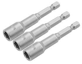 Tolsen Головки торцеві магнітні, набір 3шт, 1/4"х65мм, 11мм, сталі 40Cr