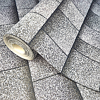 Шпалери вінілові 10 × 0.53 м Слов’янські шпалери 9445-10, обої сірі, плитка, для вітальні, коридору, кухні