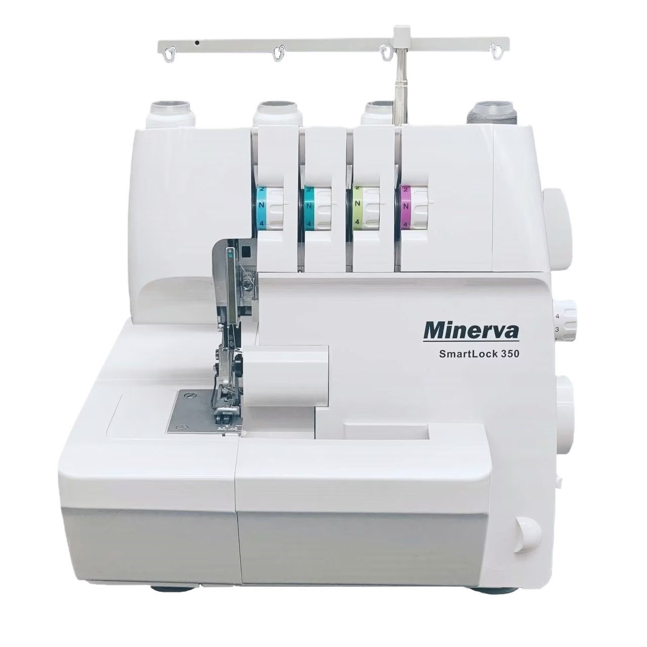Minerva Оверлок SmartLock 350, 91Вт, 13 оп., (4, 3, 2-х ниткові шви), білий