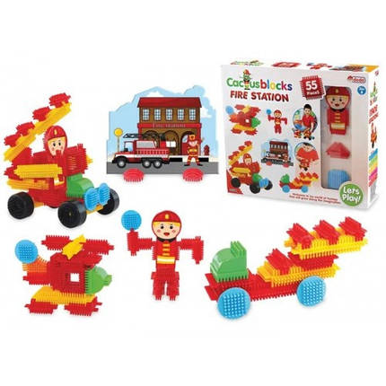 Конструктор DEDE Пожежна частина 55 елементів Cactus 28х25х7 см, фото 1