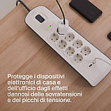 Belkin Подовжувач-фільтр мережевий 8хТип F, 3x1.5мм кв, 16А, 2xUSB-A 2.4A, з захистом від перенапруги, 2м,, фото 7