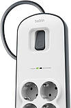 Belkin Подовжувач-фільтр мережевий 6хТип F, 3x1.5мм кв, 16А, 2xUSB-A 2.4A, з захистом від перенапруги, 2м,, фото 6