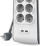 Belkin Подовжувач-фільтр мережевий 6хТип F, 3x1.5мм кв, 16А, 2xUSB-A 2.4A, з захистом від перенапруги, 2м,, фото 7