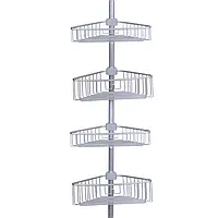 Кутова полиця у ванну 3 яруси N29-30 Prima Nova, алюмінієва трубка, 135-260 см