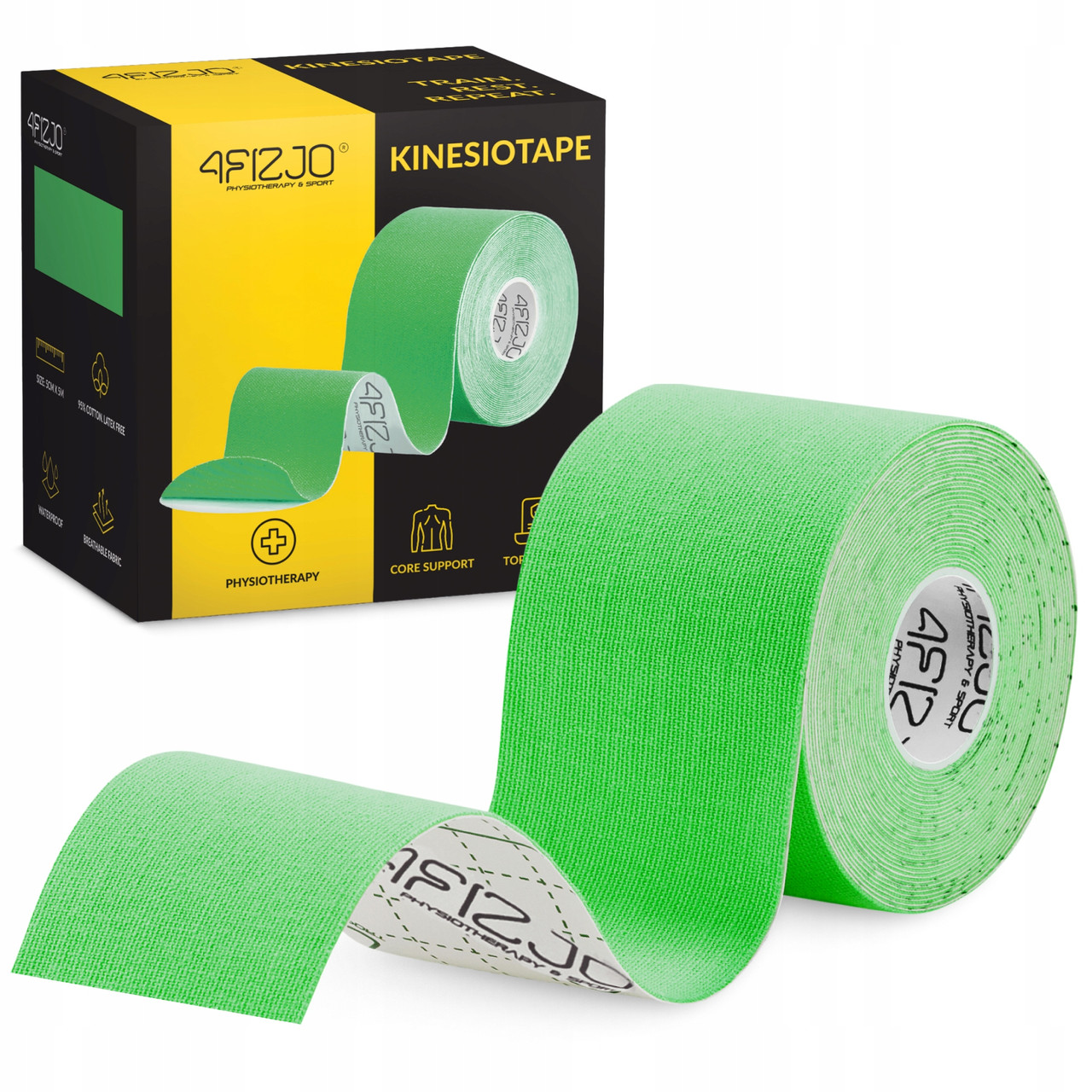Стрічка кінезіологічна (кінезіо тейп) 4FIZJO 5 см x 5 м Green (P-5907739315984)
