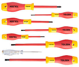 Tolsen Викрутка Premium, набір 8шт, діелектрична, для робіт під напругою 1000В
