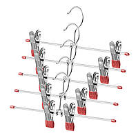 ARDESTO Набір вішаків з прищіпками для штанів 30см, 5шт, метал, ПВХ, червоний