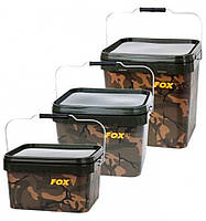 Відро для риболовлі з кришкою Fox Camo Square Bucket 17 л.