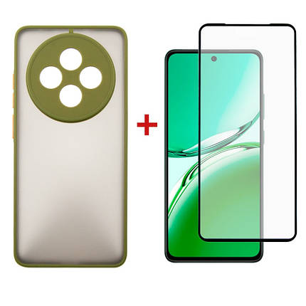 Чехол накладка Dengos TPU для Oppo Reno 12 F/FS Olive (DG-KM-110) + Стекло, фото 1