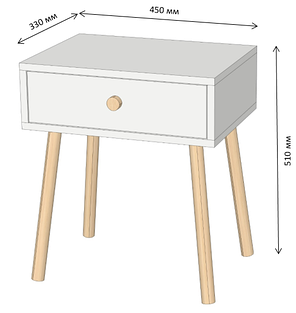 Тумба приліжкова LION Хьюге-4 Кашемір (LION-041024) ТОП, фото 3