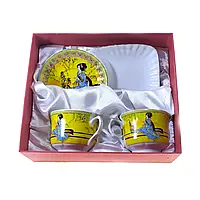 Порцеляновий сервіз Китаюнка на жовтому полі