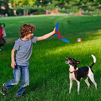 Іграшка для собак бумеранг Nunbell, червоно-синій, 25 см, фото 2