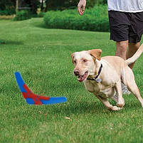 Іграшка для собак бумеранг Nunbell, червоно-синій, 25 см, фото 3