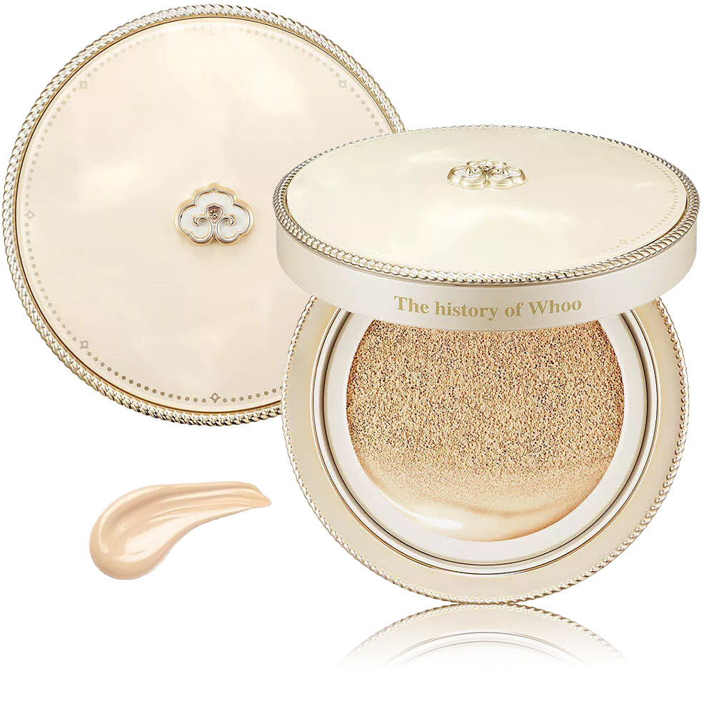 Антивіковий кушон з високим ступенем захисту та ідеальним покриттям Тhe Нistory of Whoo Luxury Golden Cushion Glow 13 g, фото 1