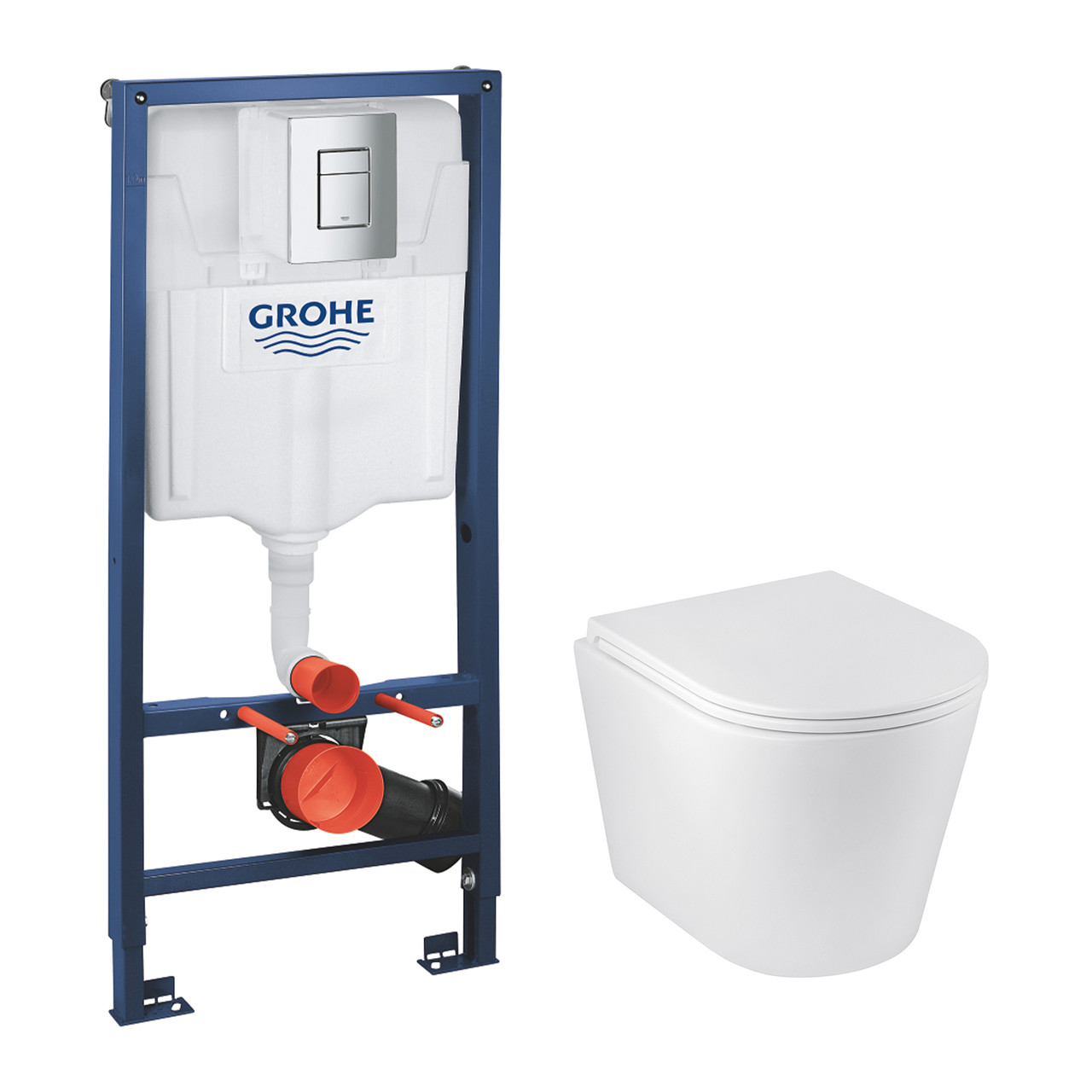 Комплект інсталяції GROHE Rapid SL 38772001 с унітазом KRONER кнопка хром 226567 CV033815, фото 1