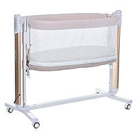 Ліжко-манеж ME 1125-G NOA Beige (1шт) дитяче, приставне, 4кол., матрас, гойдалка, ремені, алюм., беж