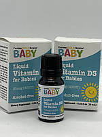 Вітамін D3 (Д3) для дітей від народження в краплях, Baby D3, California Gold Nutrition 10 мкг (400 МЕ)