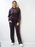 8327-10 Спортивний костюм жіночий на блискавці велюр напівбатал (4 од: 48,50,52,54), фото 4