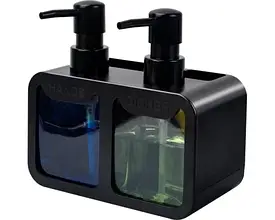 Диспенсер для мила з тримачем губки, багатоцільовий дозатор для рідкого мила 350 мл YU227