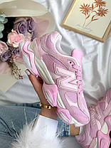 Жіночі кросівки New Balance 9060 Full Pink Нью Беланс 9060 повністю рожеві замшеві для дівчат, фото 4