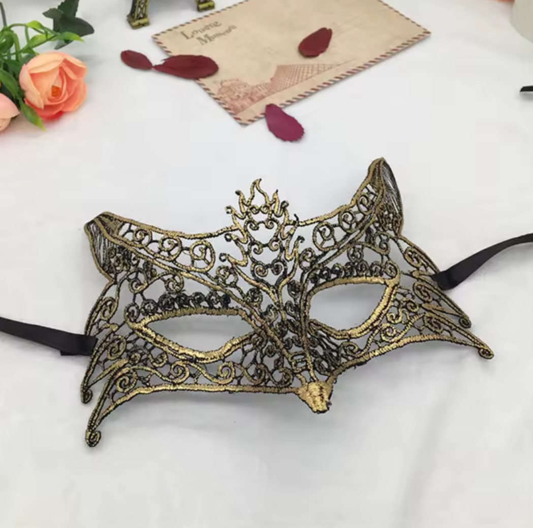 Маска для карнавалу Лис one size золотистий, фото 1