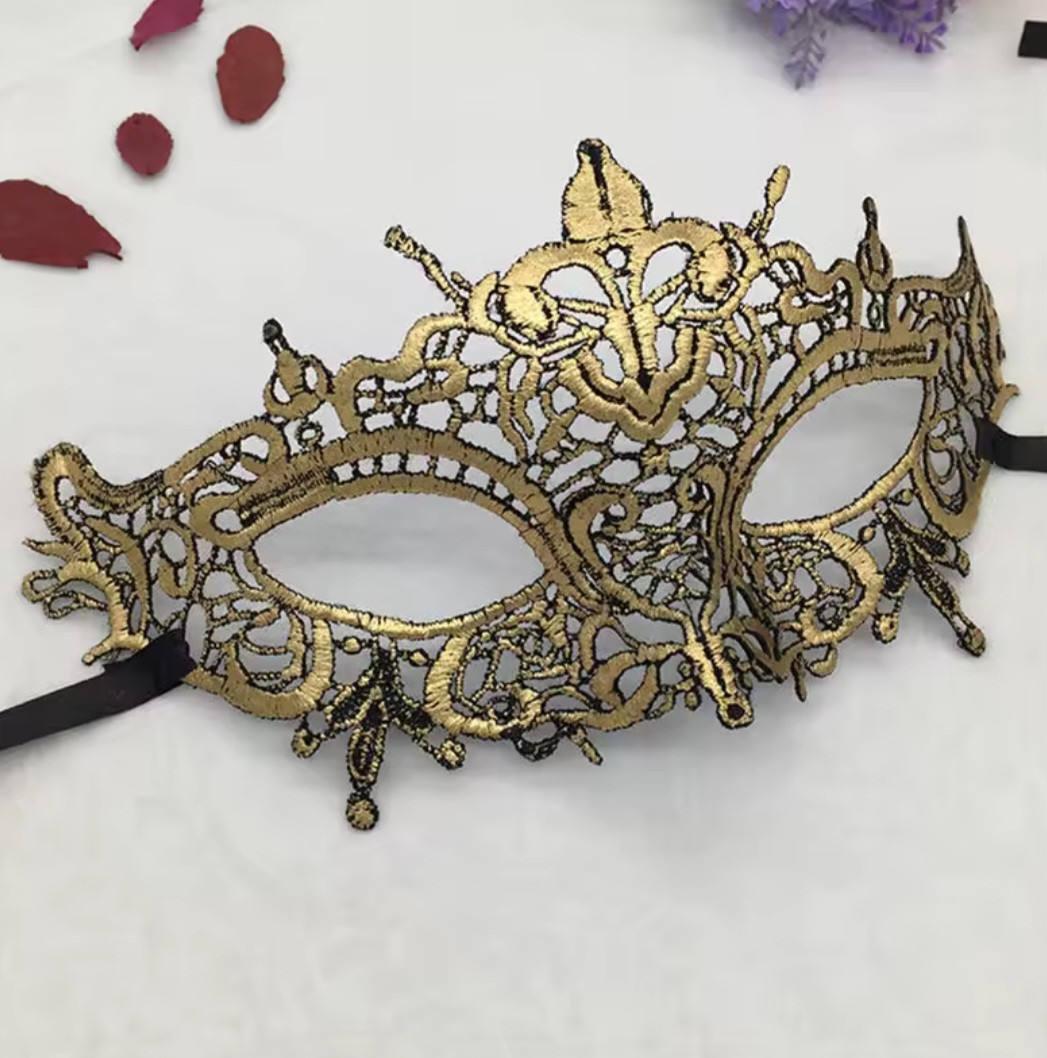 Бал маскарад маска one size золотистий, фото 1