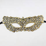 Венеціанська маска жіноча one size золотистий, фото 3