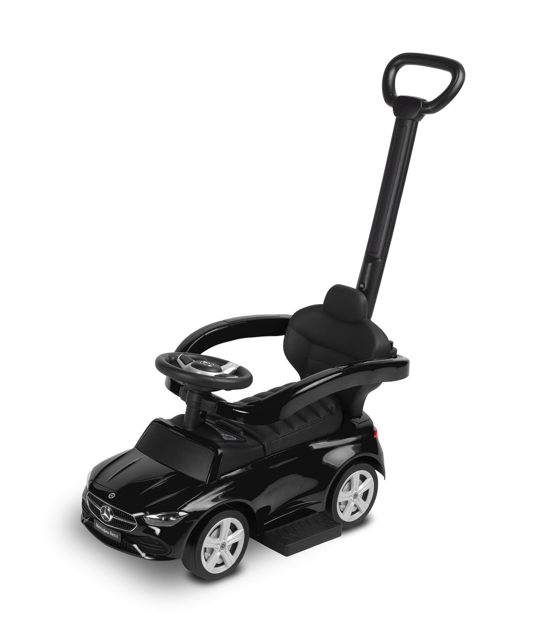 Машинка для катання Caretero (Toyz) Mercedes C-CLASS з батьківською ручкою Black, фото 1