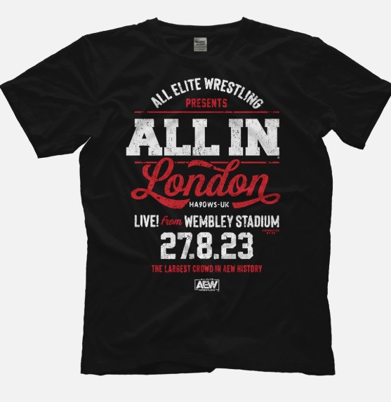 Чоловіча футболка «AEW ALL IN — LIVE!», розмір M, колір чорний
