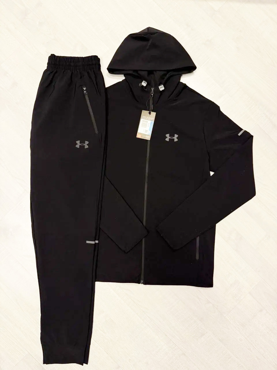 Чоловічий осінній спортивний костюм Under Armour (2106-Black), чоловічий костюм весняний чорний. Чоловічий одяг, фото 1