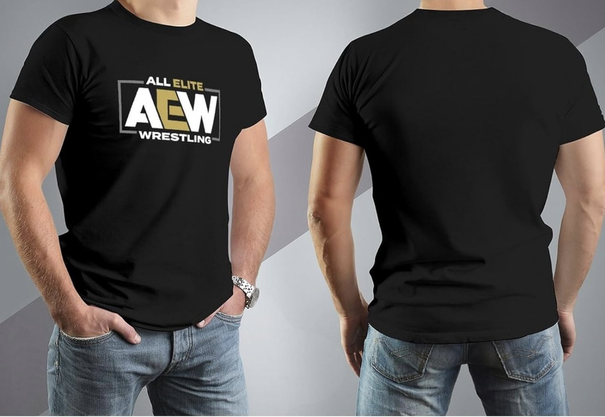 Чоловіча футболка «AEW — All Elite Wrestling», розмір S, колір чорний