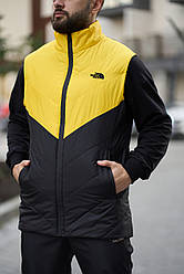 Жилетка чоловіча The North Face весняна осіння безрукавка тнф чорна-жовта