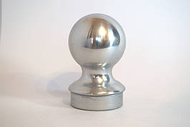 Заглушка стійки-колони ⌀65 мм куля до алюмінієвих поручнів тип коло колір Срібло (10232с)