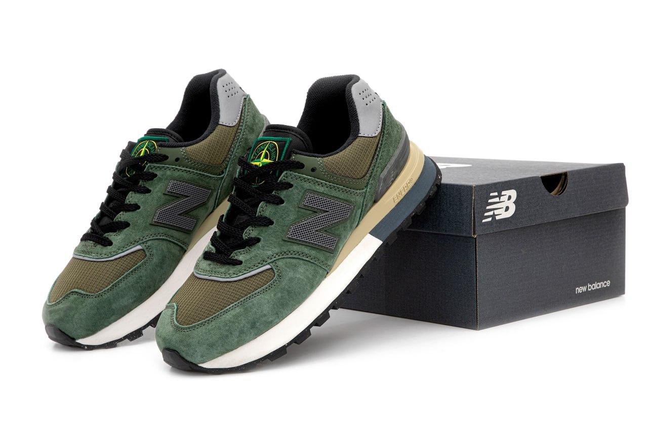 Чоловічі кросівки New Balance 574 Legacy Stone Island Green Зелені Взуття Нью Баланс 574 замша текстиль демісезон