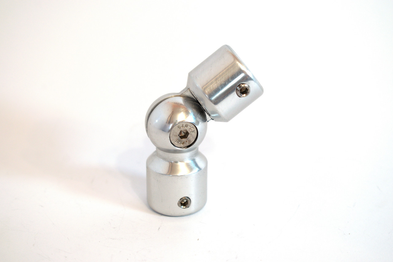 Поворот леєра з регулюванням до алюмінієвих поручнів тип коло колір Срібло (10513с), фото 1