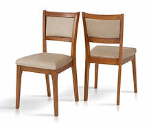 Стілець дерев'яний з масиву ясена для маленької кухні Фієста Мікс меблі, колір горіх