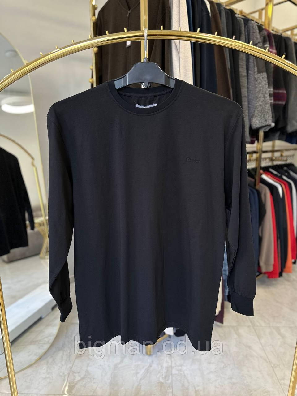 Світшот, футболка з довгим рукавом Pepe 1794 (батал) 3-6XL чорний однотон