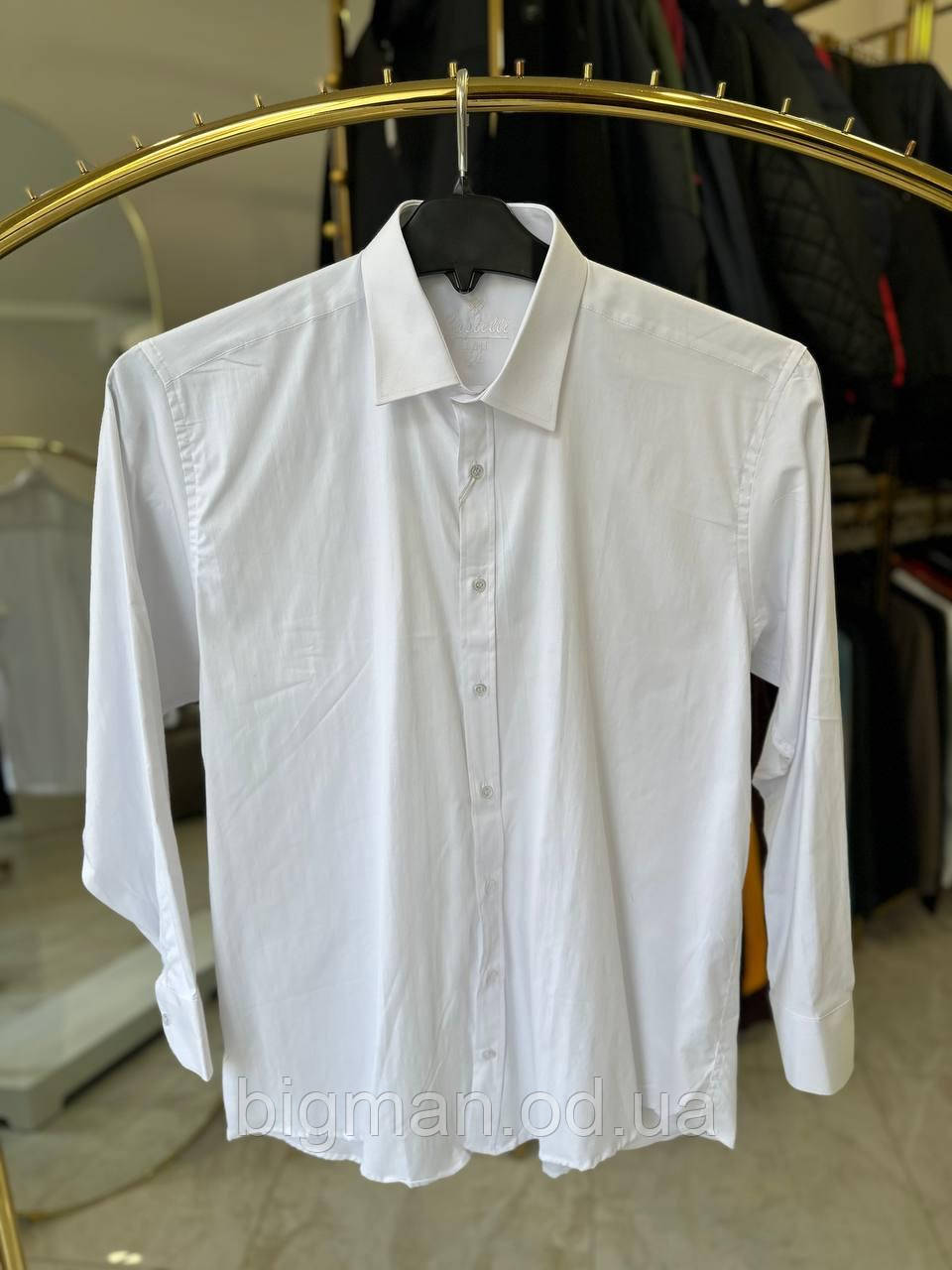 Чоловіча сорочка з довгим рукавом Castelli 2436 батал 2-10XL біла