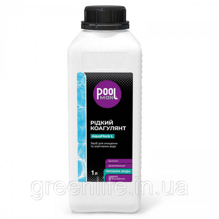 Засіб для очищення та освітлення води коагулянт Poolman AquaFlock L, 1л
