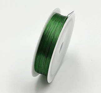 Дріт для бісероплетіння / Ø-0,3 мм / Намотування 46 метрів / Зелений