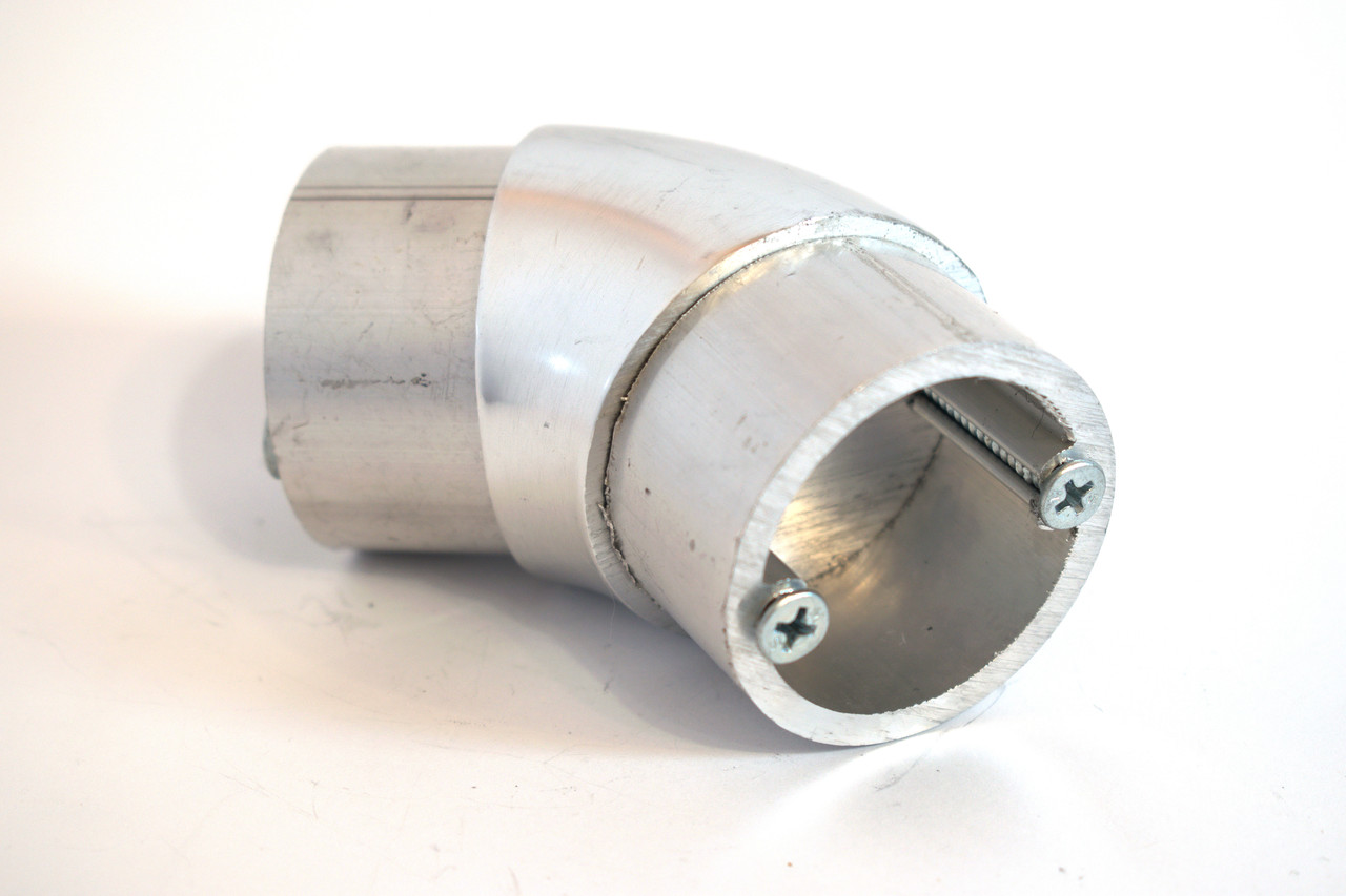 Поворот поручня 135° литий до алюмінієвих поручнів тип коло колір Срібло (10525с), фото 1