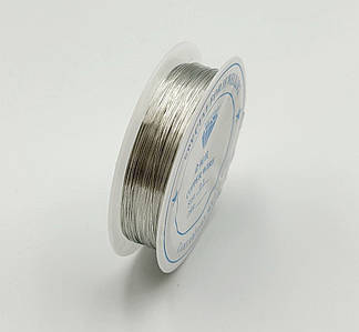 Дріт для бісероплетіння / Ø-0,3 мм / Намотування 46 метрів / Срібло