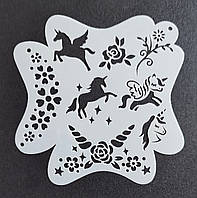 Трафарет многоразовый для боди арт №1 12,5 х 12,5 см