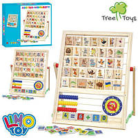 Дерев'яна іграшка Мольберт Алфавіт-мольберт, 30,5-16-в33 см, український алфавіт, рахунок