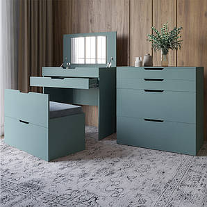 Комод-трюмо із дзеркалом, нішею під сидінням та шухлядою LION Азія Граніт сірий (LION-041666)