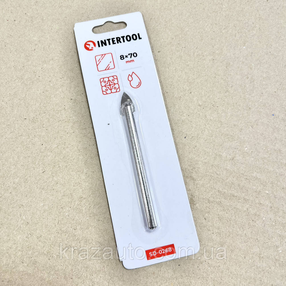 Свердло для скла 8x70 мм INTERTOOL SD-0268, фото 1